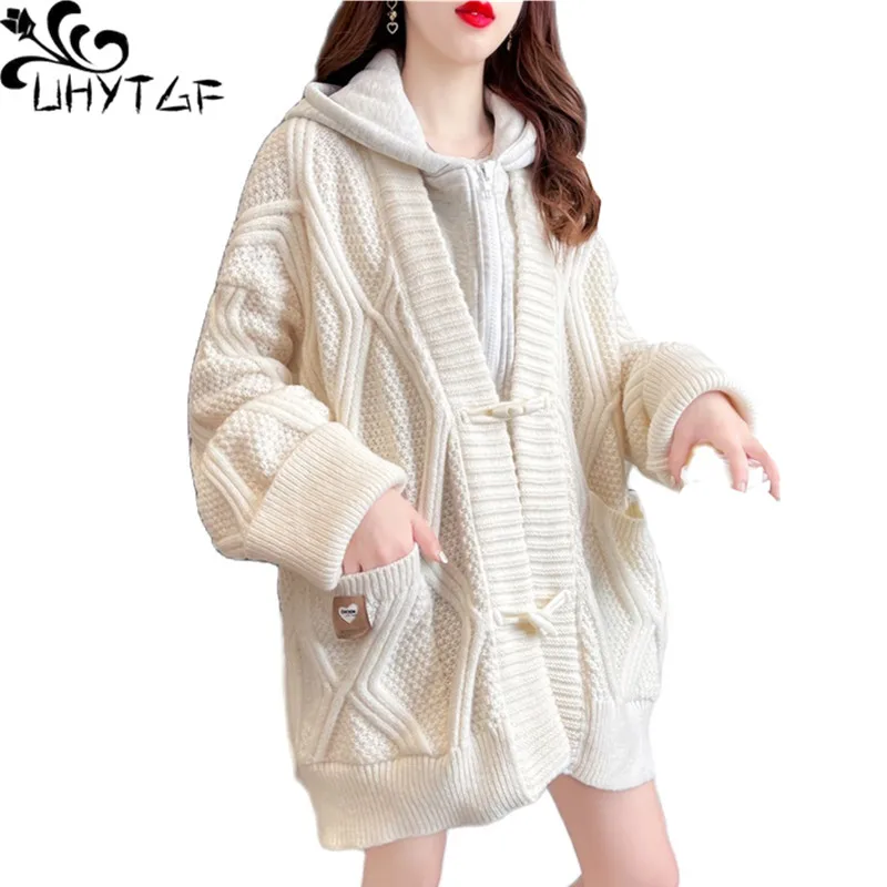 UHYTGF Knitted Cardigan Sweater Outerwear Womens Fashion Two Fake Pieces Spring Autumn Sweater Coat Female Knitwears Jacket 2344
UHYTGF Knitted Cardigan Sweater Outerwear Womens Fashion Two Fake Pieces Spring Autumn Sweater Coat Female Knitwears Jacket 2344