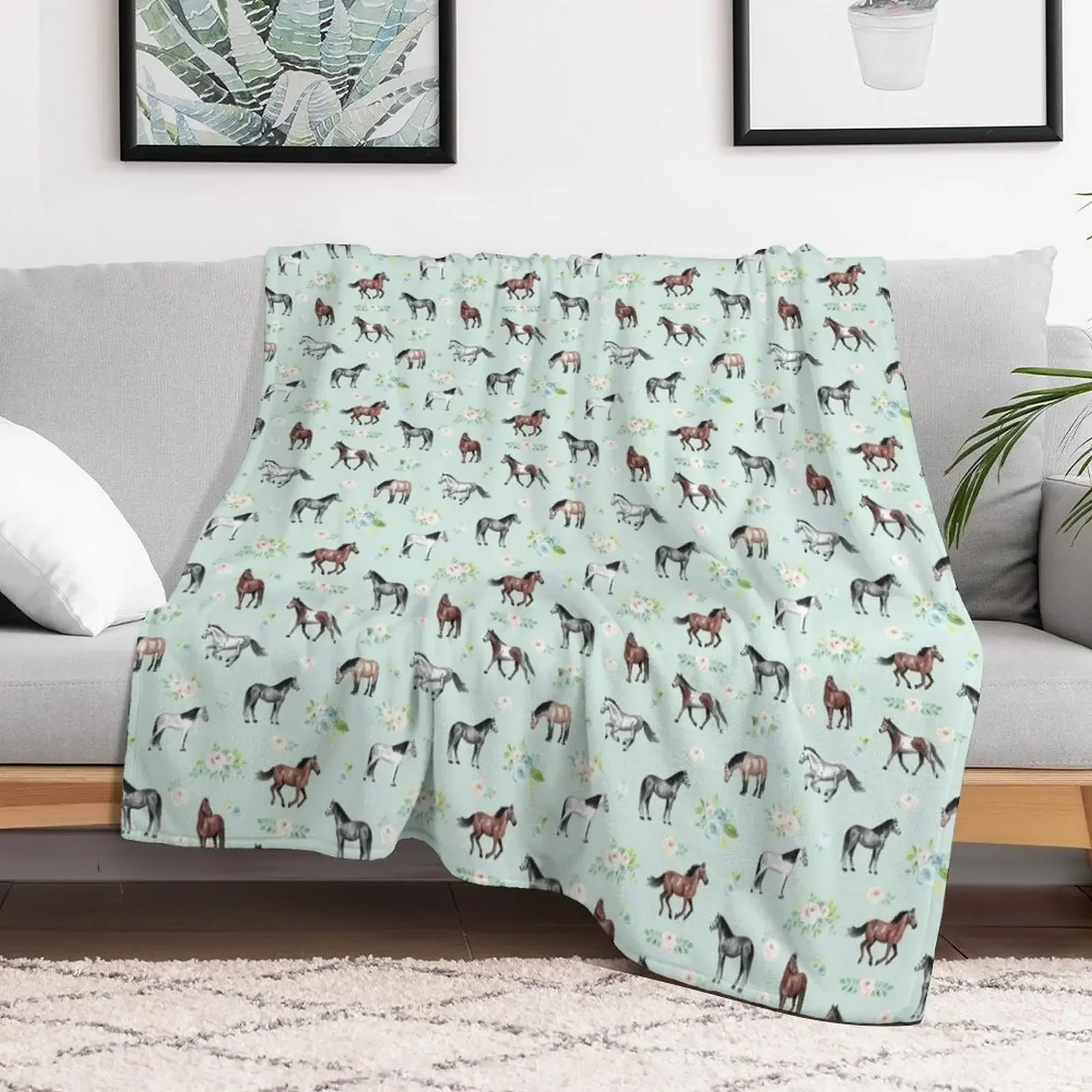 Horses with Flowers, Romantic Blue, Pink Floral, Horse Decor, Throw Blanket valentine gift ideas Polar Blankets
Horses with Flowers, Romantic Blue, Pink Floral, Horse Decor, Throw Blanket valentine gift ideas Polar Blankets
