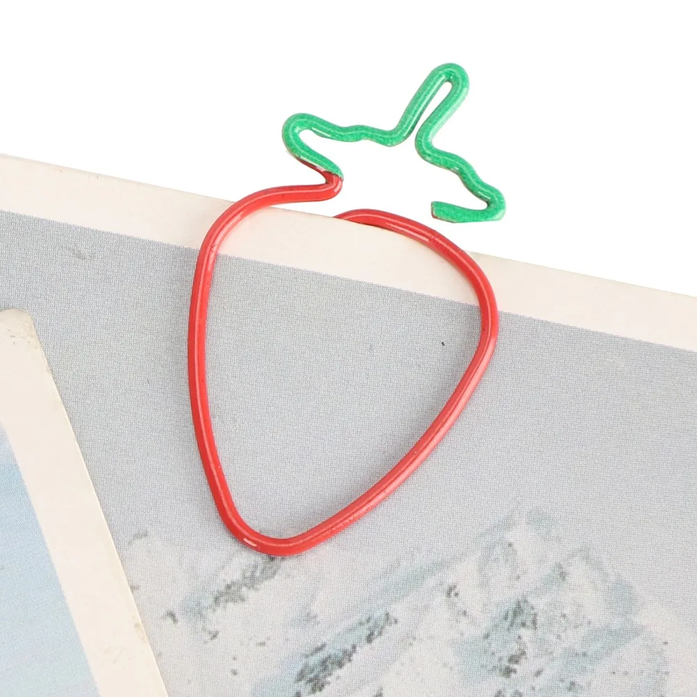 20Pcs 2‑Color Paper Clips Strawberry shaped Red and Green Fruit Shaped Paper Clips Fun Design Plastic-coated Metal
20Pcs 2‑Color Paper Clips Strawberry shaped Red and Green Fruit Shaped Paper Clips Fun Design Plastic-coated Metal