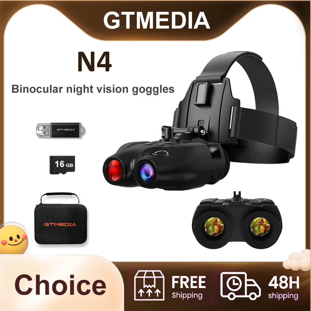 GTMEDIA N4 Night Vision Binoculars,300m IR, 1080P HD 5X Zoom, 7-Level Adjustable, use photo and video,Day/Night Hunting Wildlife
GTMEDIA N4 Night Vision Binoculars,300m IR, 1080P HD 5X Zoom, 7-Level Adjustable, use photo and video,Day/Night Hunting Wildlife