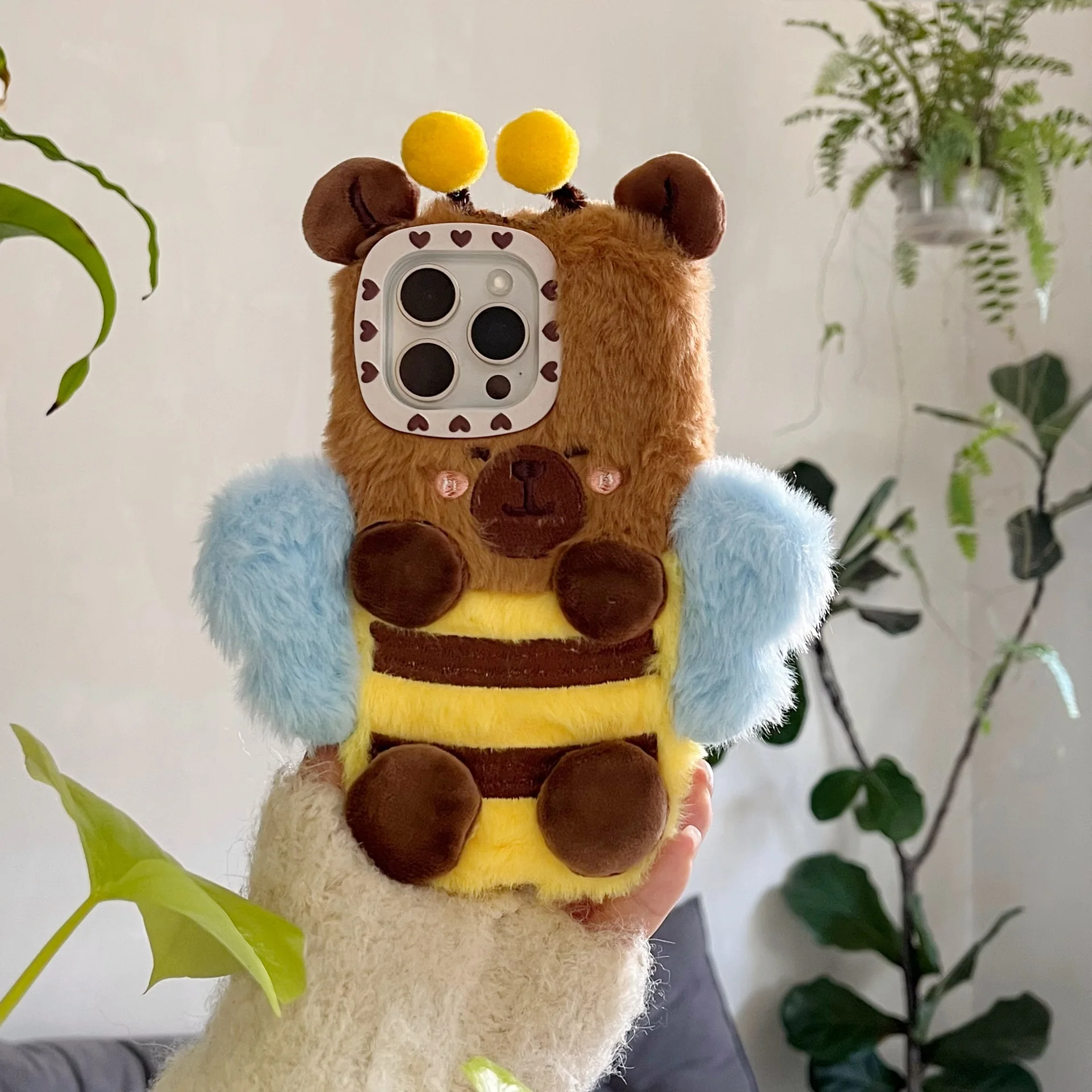 Cute Fur Fluffy Bee Phone Case For iPhone 16 Pro 15 Plus 14 Pro Max 11 12 13 Pro Cover Cartoon Plush Silicone Cases with Stand
Cute Fur Fluffy Bee Phone Case For iPhone 16 Pro 15 Plus 14 Pro Max 11 12 13 Pro Cover Cartoon Plush Silicone Cases with Stand