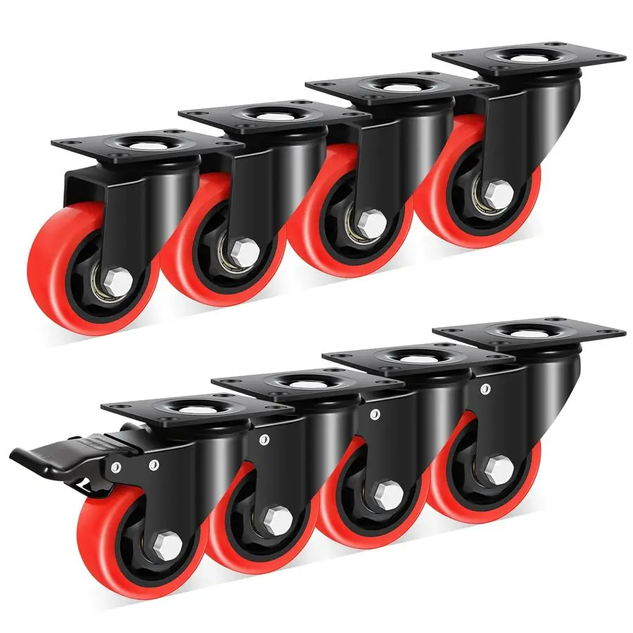 Колеса-ролики усиленные 3 дюйма, 8 штук, с верхней крепежной пластиной, с тормозом, поворотные на 360 градусов, прочные, для мебели и тележек
Колеса-ролики усиленные 3 дюйма, 8 штук, с верхней крепежной пластиной, с тормозом, поворотные на 360 градусов, прочные, для мебели и тележек