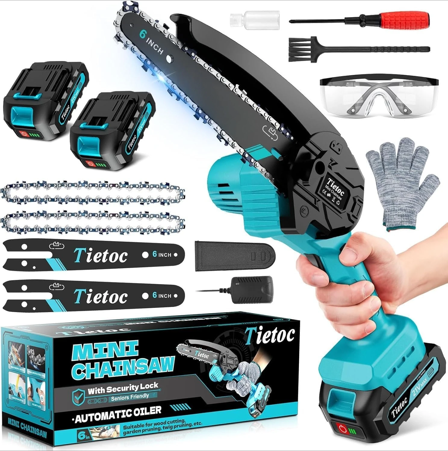 Mini Chainsaw 6 Inch Cordless, Portable Electric Chain Saw Small Handheld Battery Powered Super Saws,Tools for Household Garden
Mini Chainsaw 6 Inch Cordless, Portable Electric Chain Saw Small Handheld Battery Powered Super Saws,Tools for Household Garden