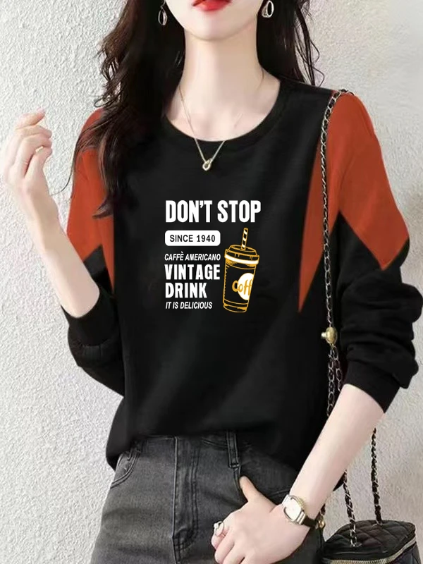 American Retro Double-sided Fleece Warmth Base Shirt Casual Loose Long Sleeve T-shirt Sweatshirt round Hem Commute Style
American Retro Double-sided Fleece Warmth Base Shirt Casual Loose Long Sleeve T-shirt Sweatshirt round Hem Commute Style