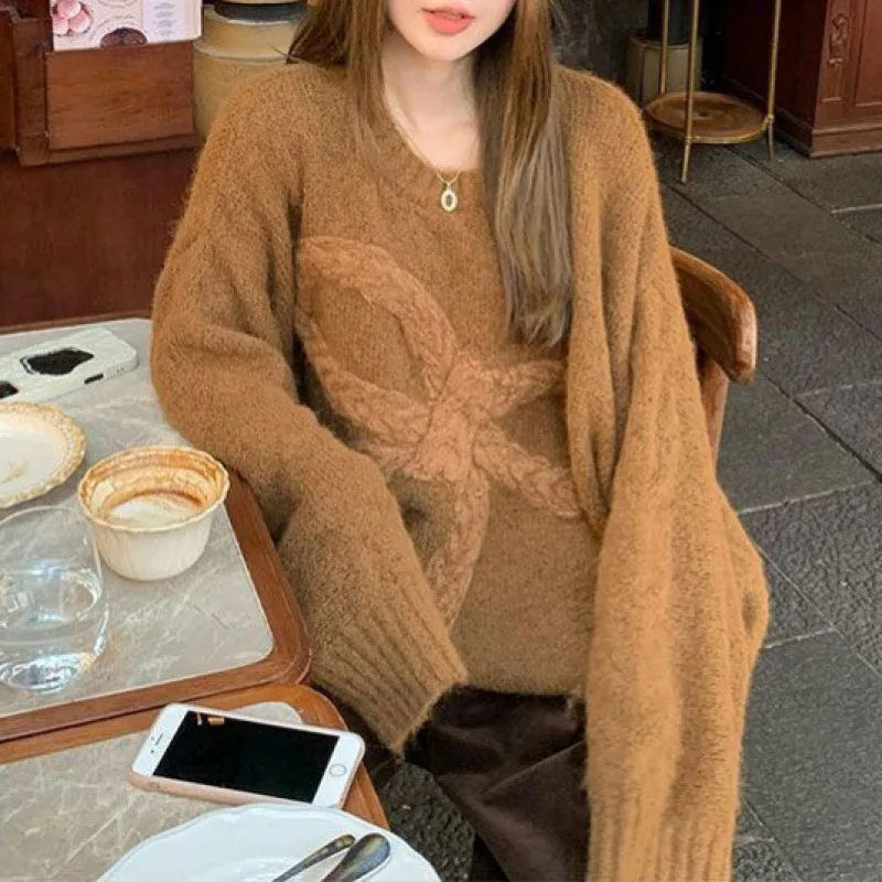 Bow lazy wind pullover sweater women's 2025 autumn and winter new loose Korean design knitted sweater
Bow lazy wind pullover sweater women's 2025 autumn and winter new loose Korean design knitted sweater