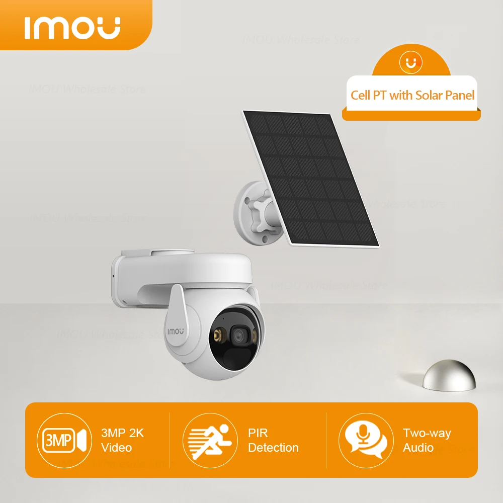 IMOU Wifi IP Camera Cell PT 3MP Battery With 3W Solar Panels PIR Detection Night Vision Security Surveillance Waterproof Outdoor
IMOU Wifi IP Camera Cell PT 3MP Battery With 3W Solar Panels PIR Detection Night Vision Security Surveillance Waterproof Outdoor