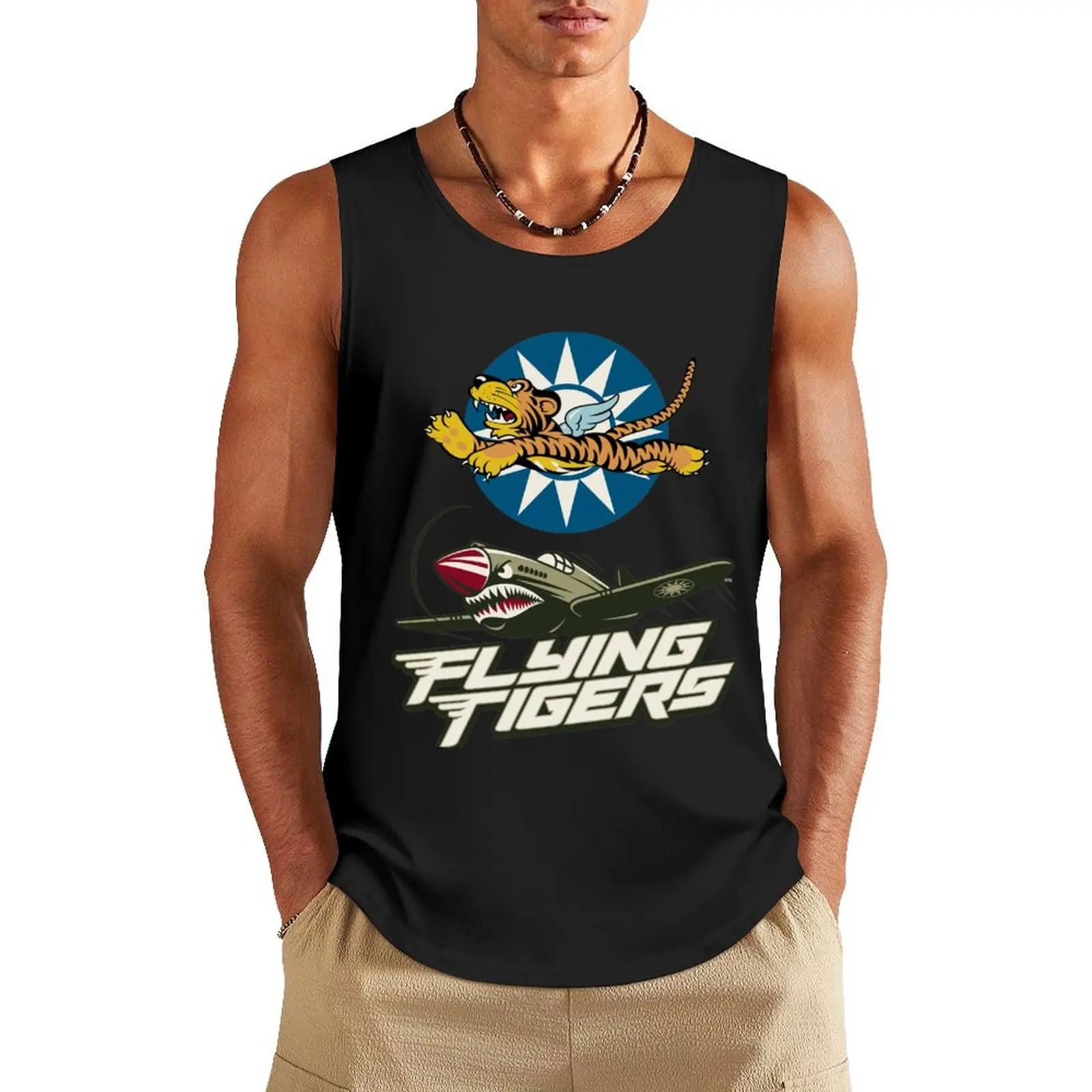 The Flying Tigers AVG Tank Top Fitness men clothing gym wear men 
The Flying Tigers AVG Tank Top Fitness men clothing gym wear men