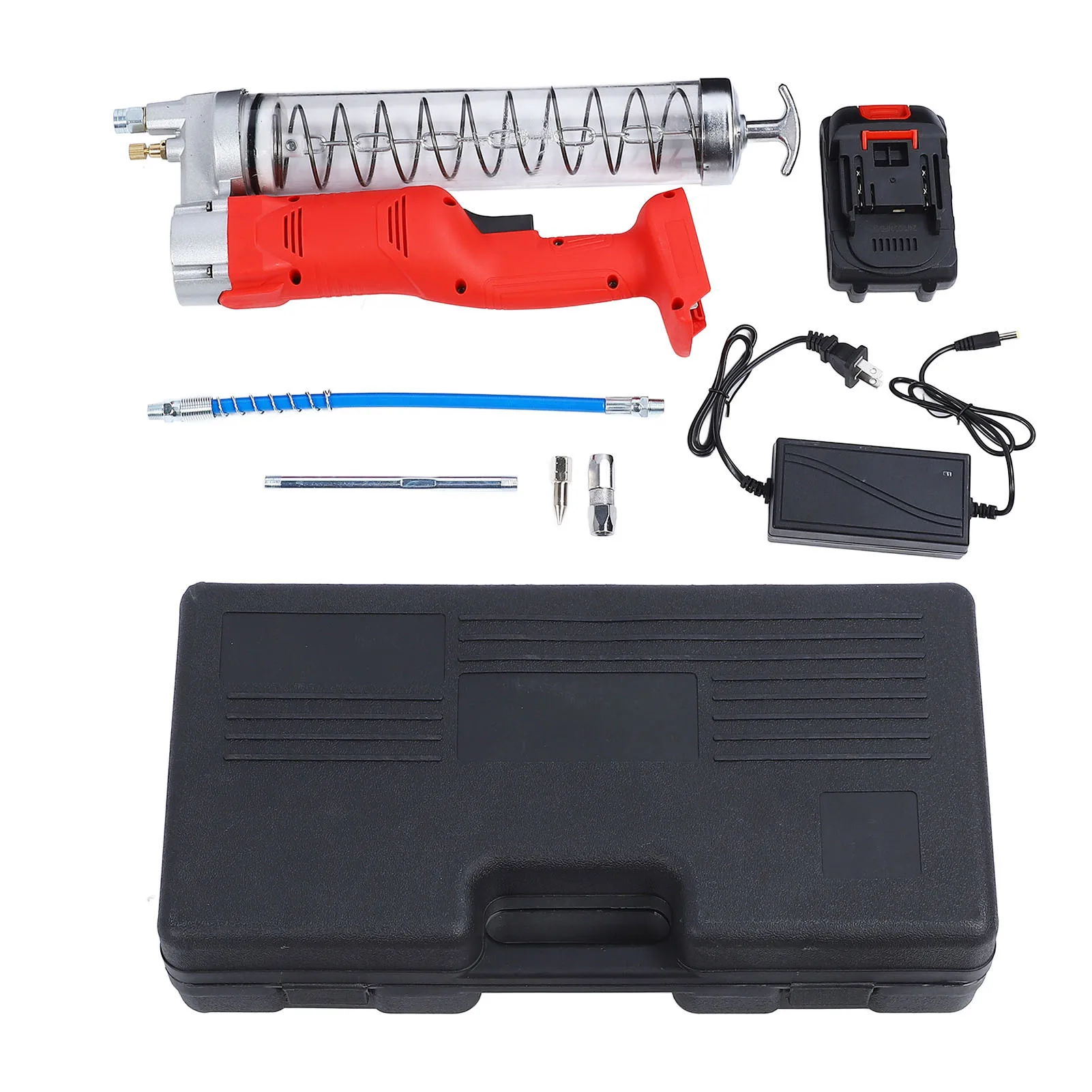 Набор аккумуляторных распылителей для смазки, 21 В постоянного тока, 100–240 В, вилка стандарта США, 8000–10000 фунтов на квадратный дюйм, 200 Вт, универсальный смазочный пистолет 
Набор аккумуляторных распылителей для смазки, 21 В постоянного тока, 100–240 В, вилка стандарта США, 8000–10000 фунтов на квадратный дюйм, 200 Вт, универсальный смазочный пистолет