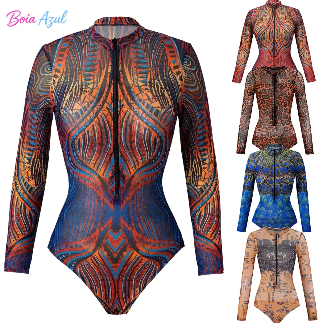 Boia Azul Long-Sleeved One-Piece Zipper Swimwear Geometric Print Women's Beachwear Sexy Beach Resort Swimwear
Boia Azul Long-Sleeved One-Piece Zipper Swimwear Geometric Print Women's Beachwear Sexy Beach Resort Swimwear
