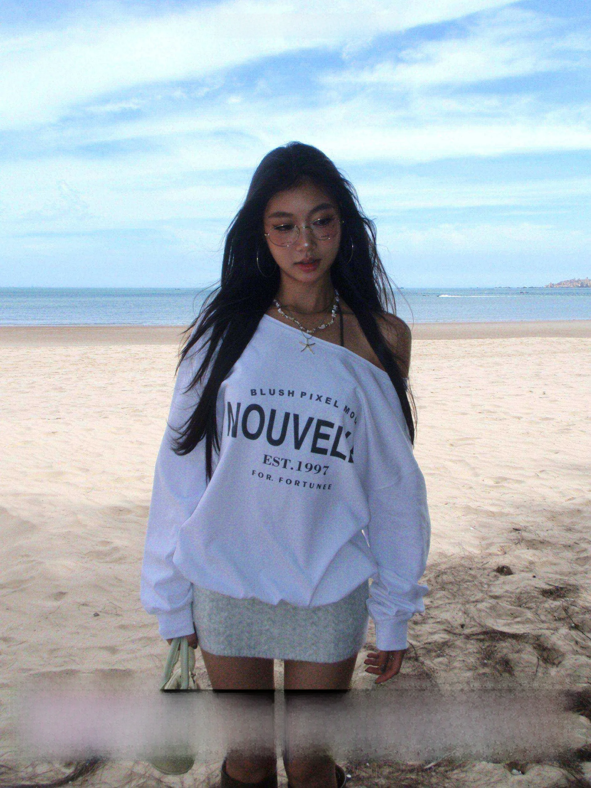 Fortunee Loose Long Sleeve Letter Print Sweatshirt Korean Design Shoulder Print Women's T-shirt Comfortable Cotton Crew Neck
Fortunee Loose Long Sleeve Letter Print Sweatshirt Korean Design Shoulder Print Women's T-shirt Comfortable Cotton Crew Neck