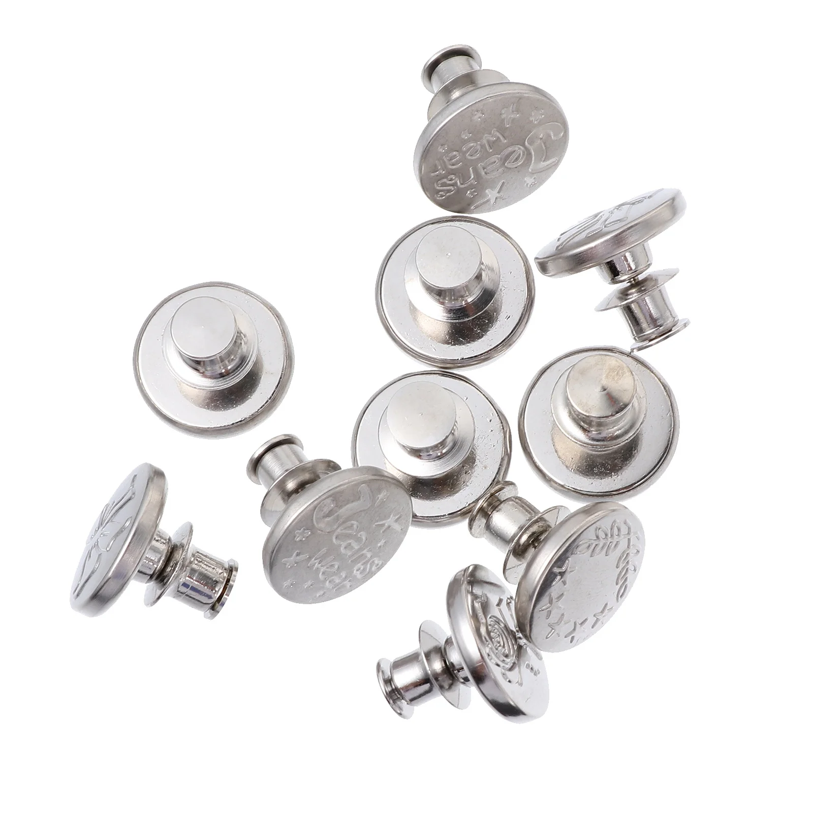 10Pcs Metal Button Adjustable Belt Buckle Detachable Instant Installation Tool-Free Sewing Fastener for Jeans Coat
10Pcs Metal Button Adjustable Belt Buckle Detachable Instant Installation Tool-Free Sewing Fastener for Jeans Coat