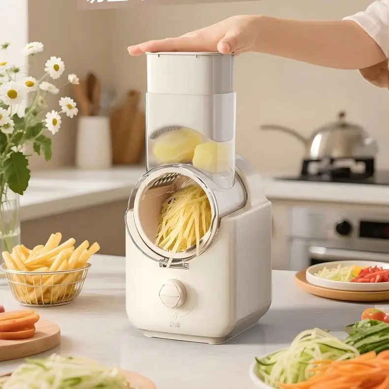 Automatic Multifunctional Drum Vegetable Processing Tool Electric Slicer Shredder Grater for Potato Shredding and Slicing
Automatic Multifunctional Drum Vegetable Processing Tool Electric Slicer Shredder Grater for Potato Shredding and Slicing