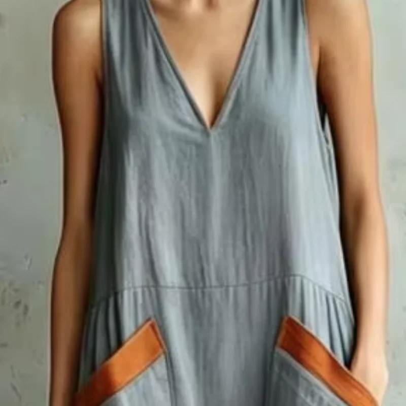 Hot Weather Dress Women Lightweight V Neck Flowy Long Tank Dress, Summer Casual A-line Loose Dress with Pockets
Hot Weather Dress Women Lightweight V Neck Flowy Long Tank Dress, Summer Casual A-line Loose Dress with Pockets