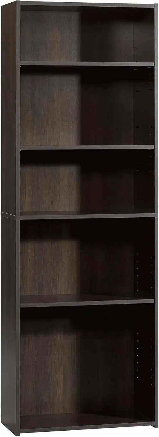 5-Shelf Adjustable Bookcase in Cinnamon Cherry Finish, Engineered Wood Storage Shelves
5-Shelf Adjustable Bookcase in Cinnamon Cherry Finish, Engineered Wood Storage Shelves