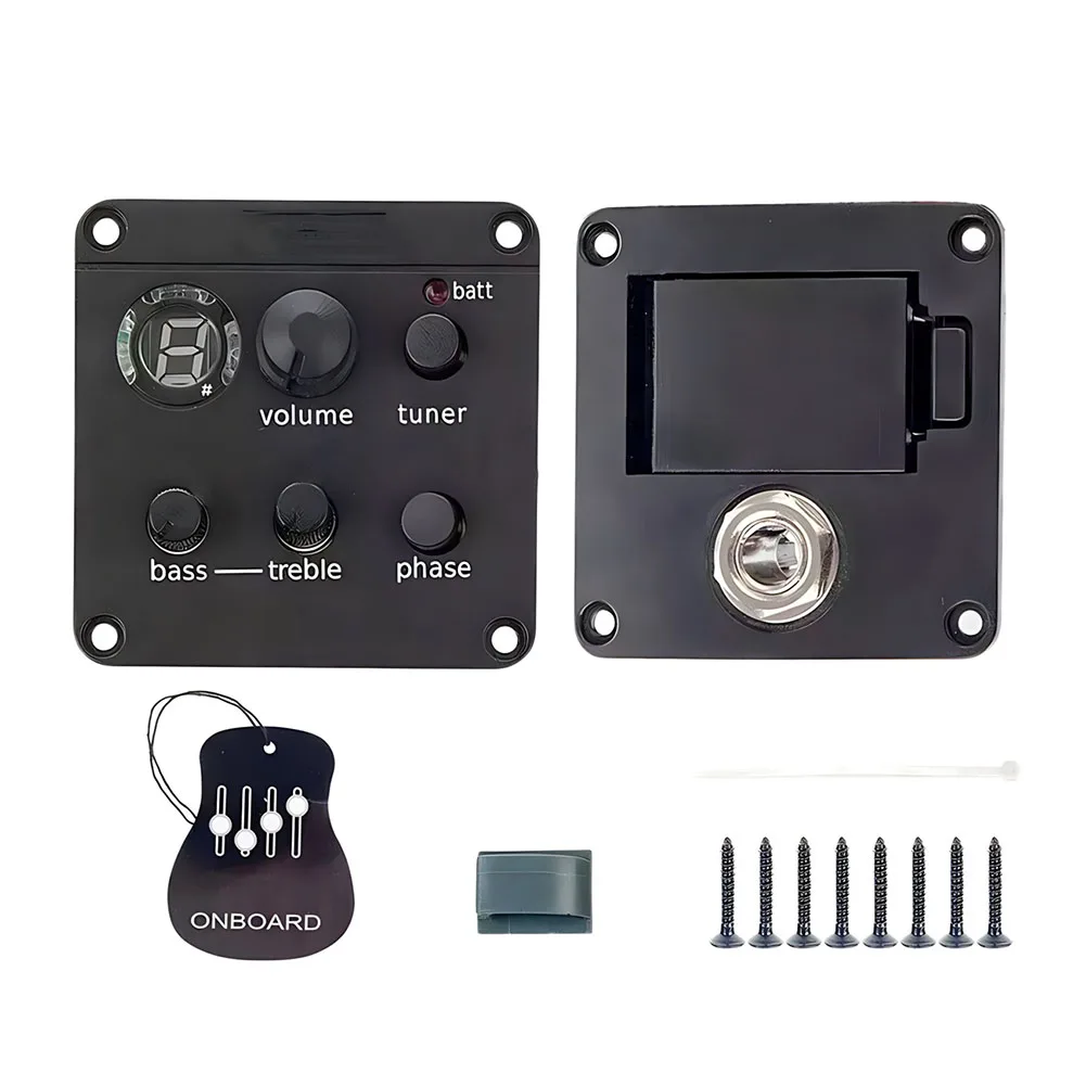Acoustic Guitar Pickup Board 48.8mm X 48.9mm Acoustic Guitar Preamp LED Tuner Low Battery Indicator Phase Controls
Acoustic Guitar Pickup Board 48.8mm X 48.9mm Acoustic Guitar Preamp LED Tuner Low Battery Indicator Phase Controls