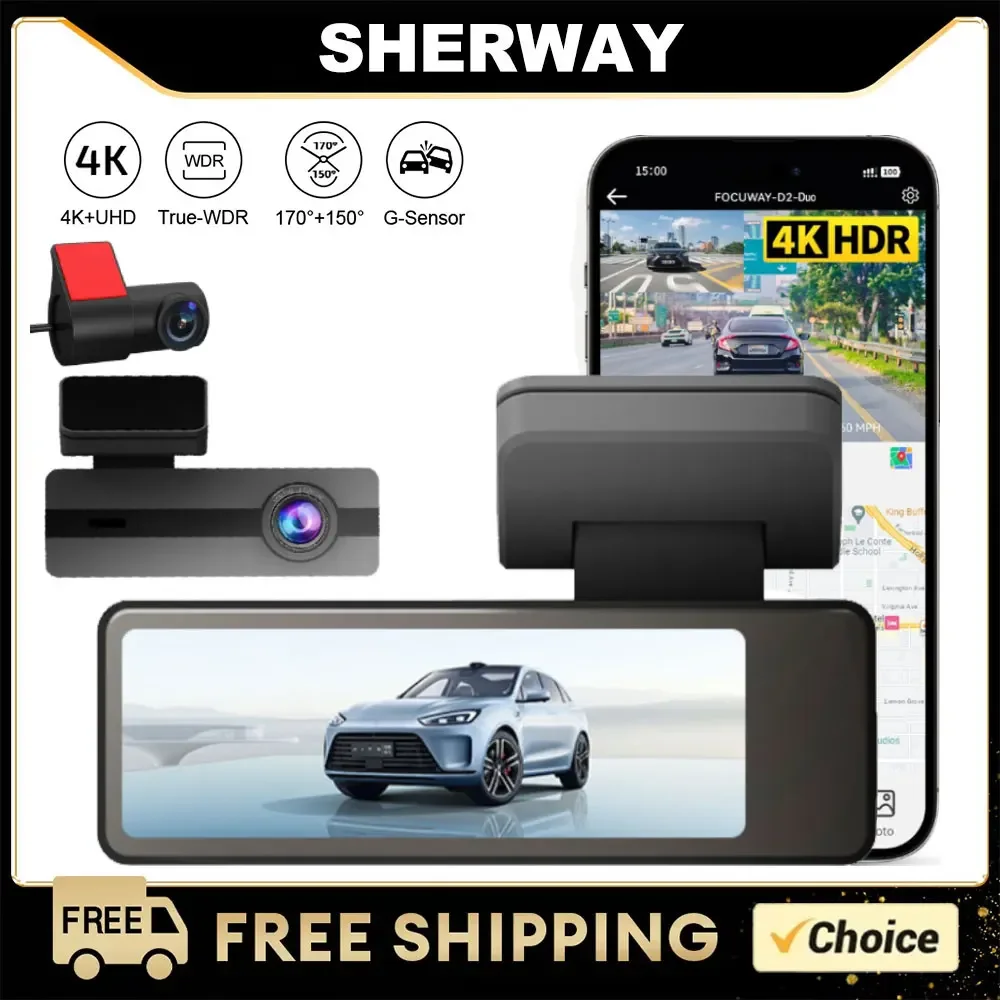 Dash Cam Dual Lens UHD 4K Driving Recording Car Camera DVR Night Vision Video Recorder Built-In WiFi GPS 24H Parking Monitoring
Dash Cam Dual Lens UHD 4K Driving Recording Car Camera DVR Night Vision Video Recorder Built-In WiFi GPS 24H Parking Monitoring