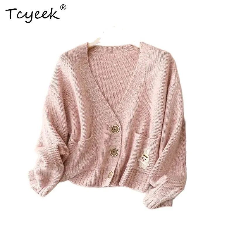 Tcyeek, 4G 100%Pure Cashmere Cardigans, Women V-Neck Embroidery, Elegant Sweet Knit Sweater, 2024 Fall Winter Tops T48938QC
Tcyeek, 4G 100%Pure Cashmere Cardigans, Women V-Neck Embroidery, Elegant Sweet Knit Sweater, 2024 Fall Winter Tops T48938QC