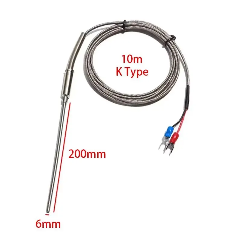 SNDHEATER Customized Thermocouple K Type 6x200mm 10m Wire
SNDHEATER Customized Thermocouple K Type 6x200mm 10m Wire
