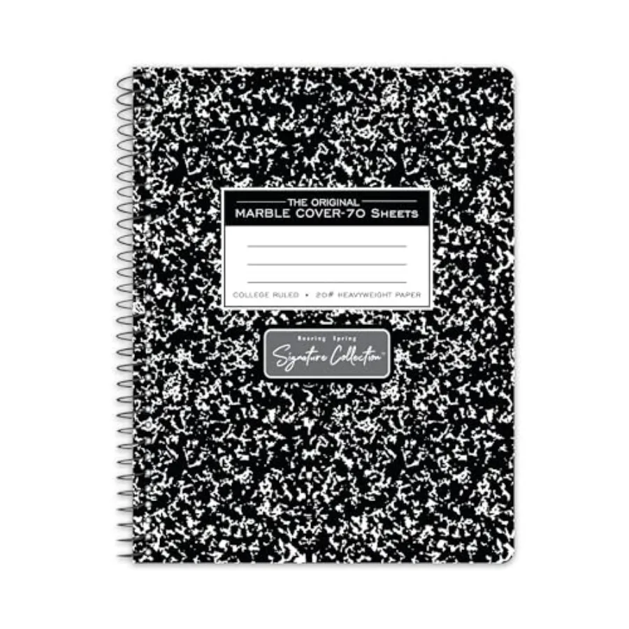 Signature Collection Composition Spiral Notebook, Wirebound Comp Book, d 20 lb Premium Paper, 70 Perforated Sheets, 9.75" x 7.5
Signature Collection Composition Spiral Notebook, Wirebound Comp Book, d 20 lb Premium Paper, 70 Perforated Sheets, 9.75" x 7.5