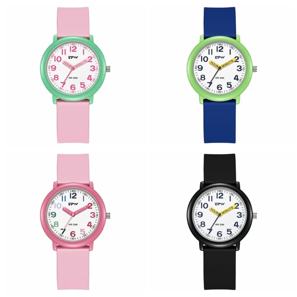 Милые силиконовые часы с ярким циферблатом в конфетных цветах, обучающие часы с указателями времени для повседневного использования
Милые силиконовые часы с ярким циферблатом в конфетных цветах, обучающие часы с указателями времени для повседневного использования