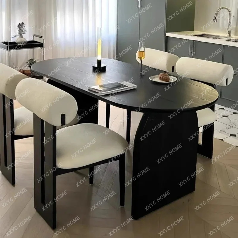 XX L retro solid wood dining table and chair combination modern simple living room oval dining table
XX L retro solid wood dining table and chair combination modern simple living room oval dining table