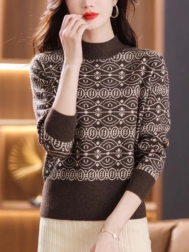2026 New Half High Collar Patchwork Color Loose Women's Knitwear Sweater Slimming Base Layer Top Fashionable Overhead Shirt
2026 New Half High Collar Patchwork Color Loose Women's Knitwear Sweater Slimming Base Layer Top Fashionable Overhead Shirt