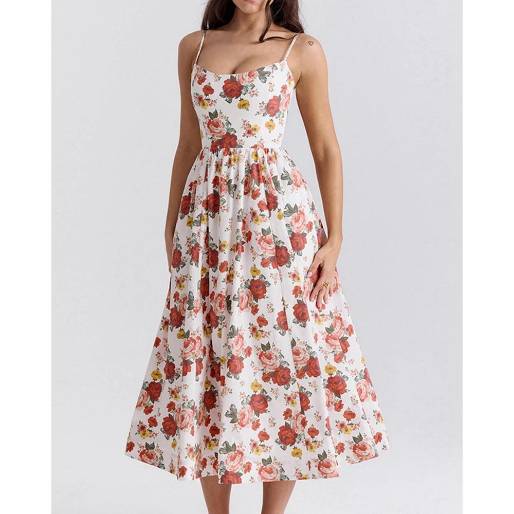 Women Summer Floral Print Spaghetti Strap Midi Dress Elegant Office Female Slim Fit Long Sexy Dress Backless Party Outfits
Women Summer Floral Print Spaghetti Strap Midi Dress Elegant Office Female Slim Fit Long Sexy Dress Backless Party Outfits