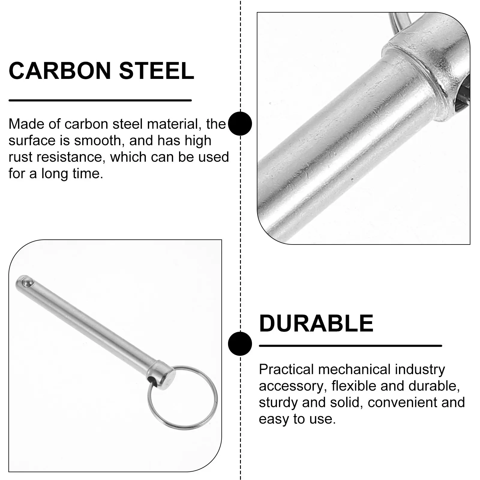 4 Pcs Ball Pins 8x80mm Quick Marine Hitch Pin Release Ringed Hitch for Marine Durable Carbon Steel Boat Accessories
4 Pcs Ball Pins 8x80mm Quick Marine Hitch Pin Release Ringed Hitch for Marine Durable Carbon Steel Boat Accessories