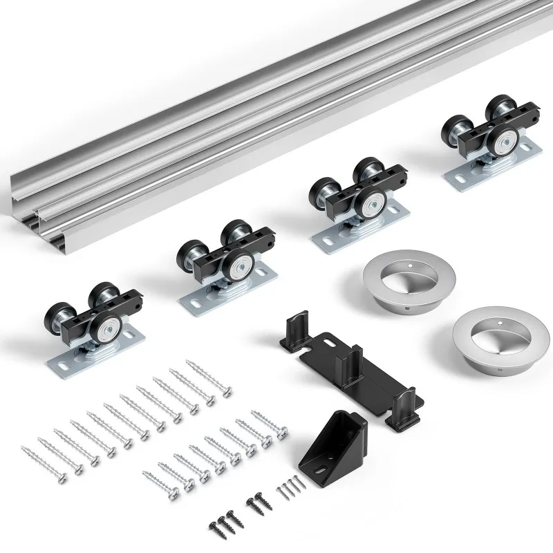 Bypass Door Hardware, Closet Door Track Kit, Top Mount, Made of Heavy Duty Aluminum
Bypass Door Hardware, Closet Door Track Kit, Top Mount, Made of Heavy Duty Aluminum