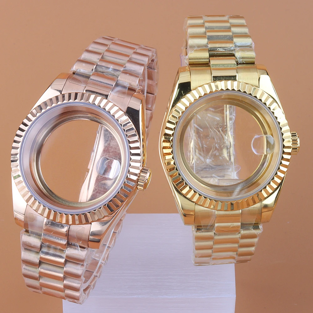 Rose Gold NH35 Case 36mm 39mm Stainless Steel Watch Case Presidential Bracelet Diving Case For NH35 NH36 Movement 28.5mm Dial
Rose Gold NH35 Case 36mm 39mm Stainless Steel Watch Case Presidential Bracelet Diving Case For NH35 NH36 Movement 28.5mm Dial