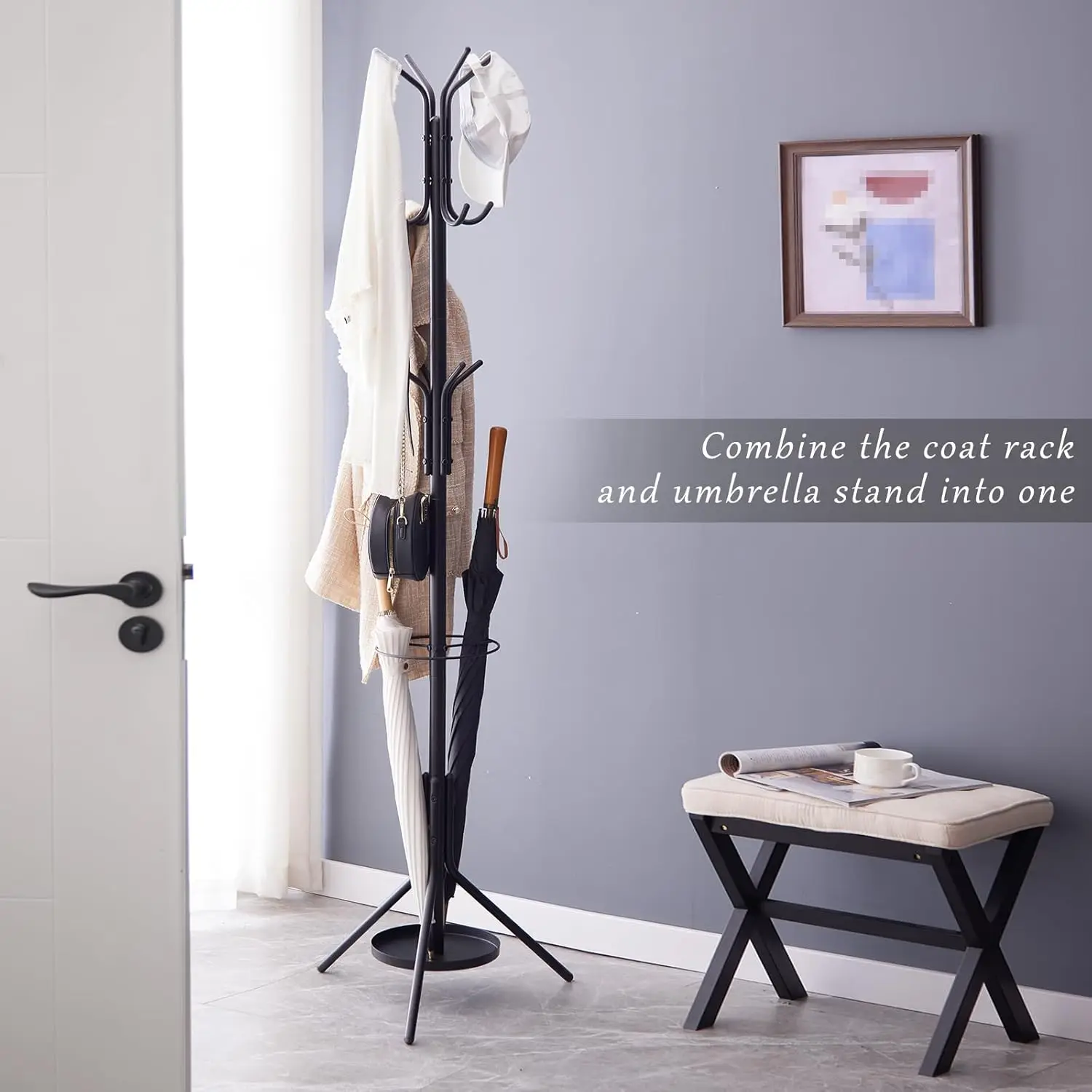 Coat Rack Freestanding,Metal Coat Tree with Umbrella Holder,Hat and Coat Rack Stand for Entryway, Hallway
Coat Rack Freestanding,Metal Coat Tree with Umbrella Holder,Hat and Coat Rack Stand for Entryway, Hallway