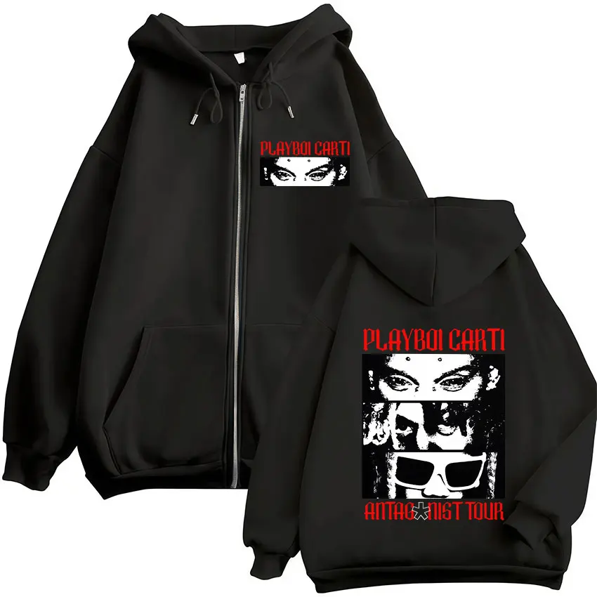 Рэпер PLAYBOI CARTI ANTAGONIST Tour 2025, толстовка на молнии, мужской свободный пуловер в стиле хип-хоп, пальто большого размера, толстовка, уличная одежда для фанатов
Рэпер PLAYBOI CARTI ANTAGONIST Tour 2025, толстовка на молнии, мужской свободный пуловер в стиле хип-хоп, пальто большого размера, толстовка, уличная одежда для фанатов