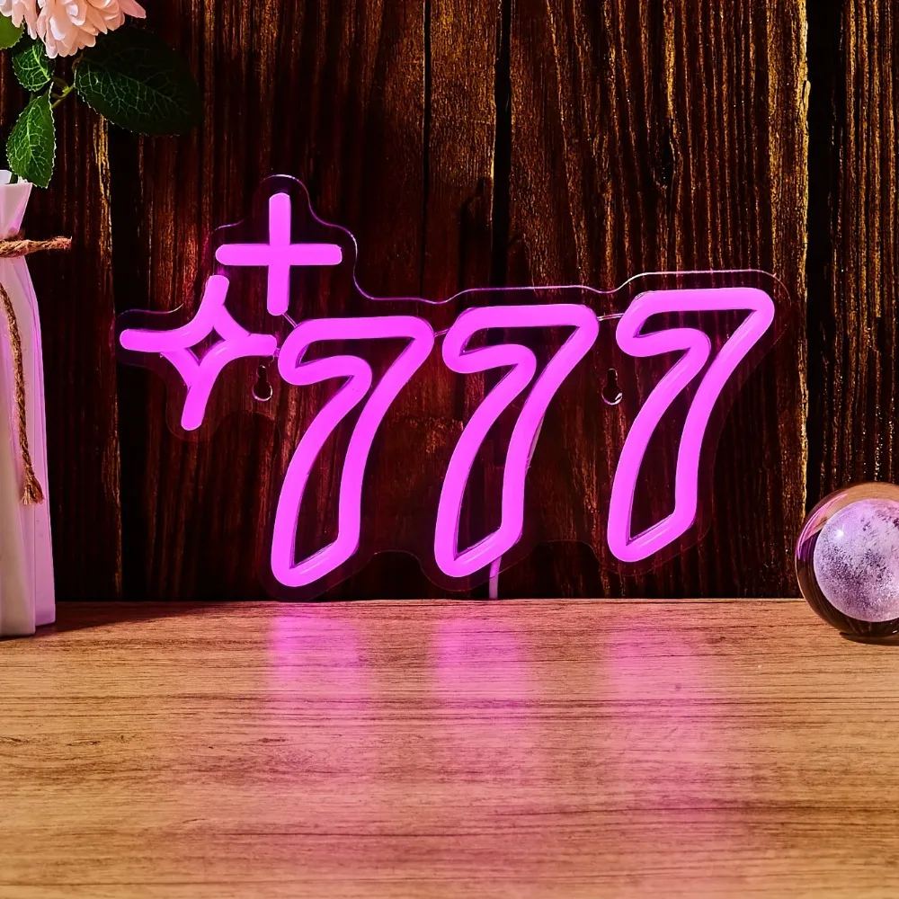 One 777-shaped backboard neon light, wall party, bedroom game room, sports festival, 5V USB power supply
One 777-shaped backboard neon light, wall party, bedroom game room, sports festival, 5V USB power supply