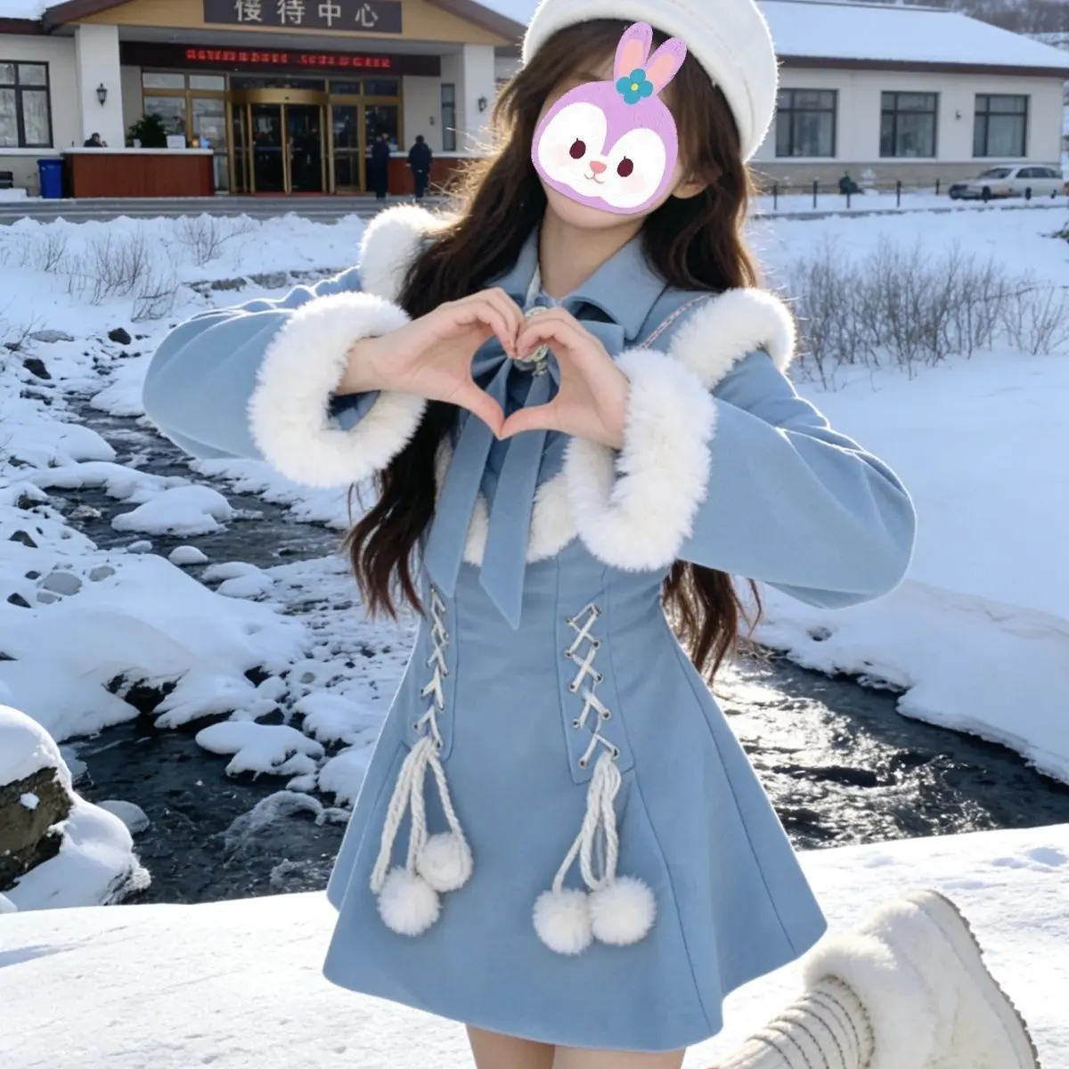 Japan Waist Slimming Dress Blue Shawl Two-Piece Sweet Suit For Women
Japan Waist Slimming Dress Blue Shawl Two-Piece Sweet Suit For Women