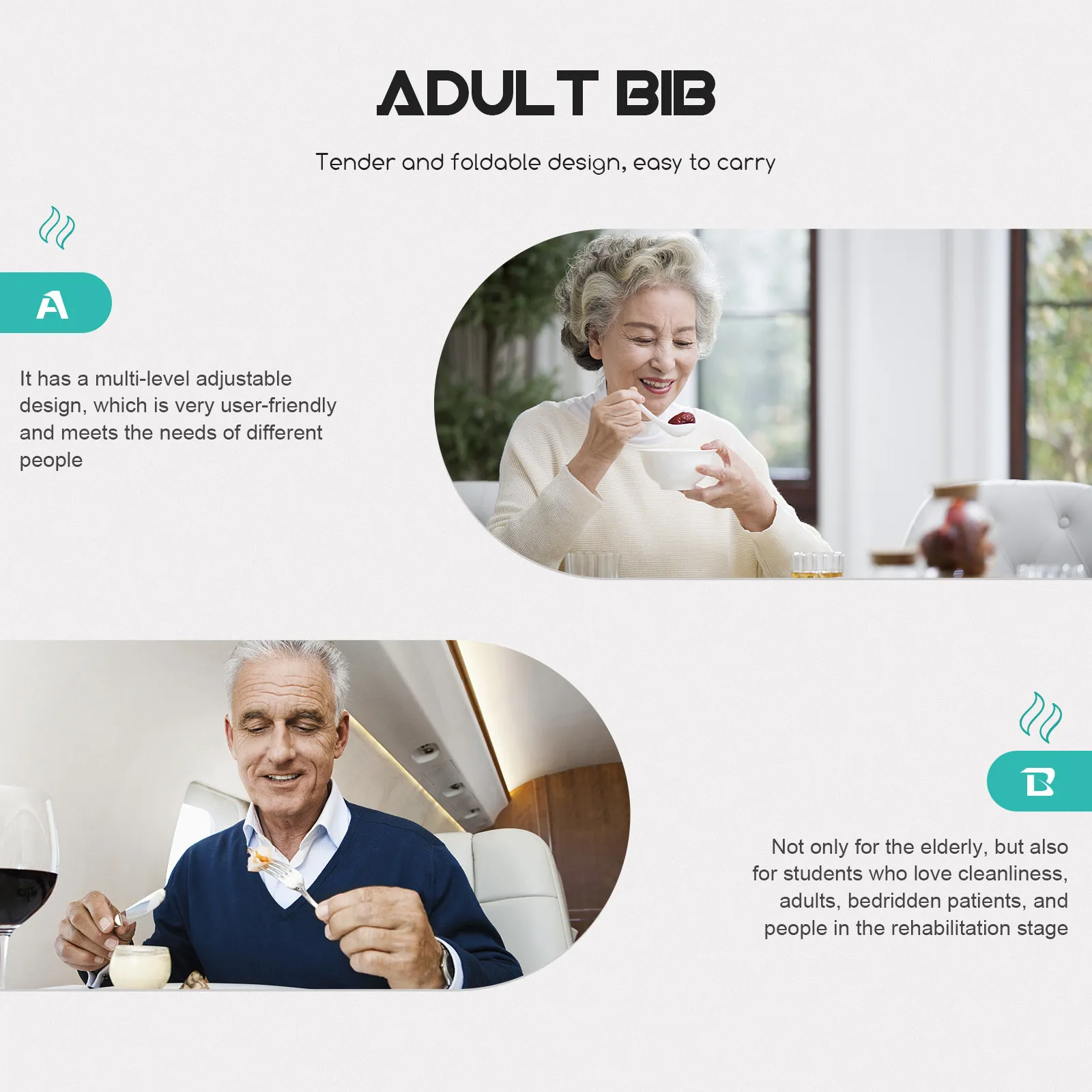 1Pcs Premium Polyester Adult Bib Multi-Level Adjustable Soft Foldable Lightweight Saliva Pocket for Seniors Students
1Pcs Premium Polyester Adult Bib Multi-Level Adjustable Soft Foldable Lightweight Saliva Pocket for Seniors Students