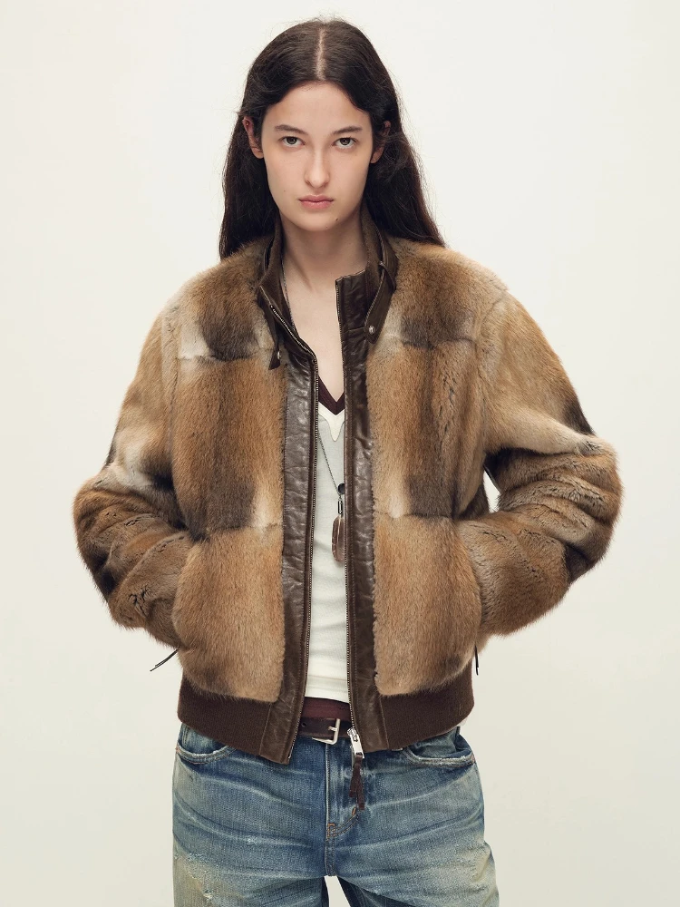 High-end Luxury Mink Fur Motorcycle Jacket Women Simple Splicing Stand Collar Short Winter Genuine Leather Real Fur Quilted Coat
High-end Luxury Mink Fur Motorcycle Jacket Women Simple Splicing Stand Collar Short Winter Genuine Leather Real Fur Quilted Coat