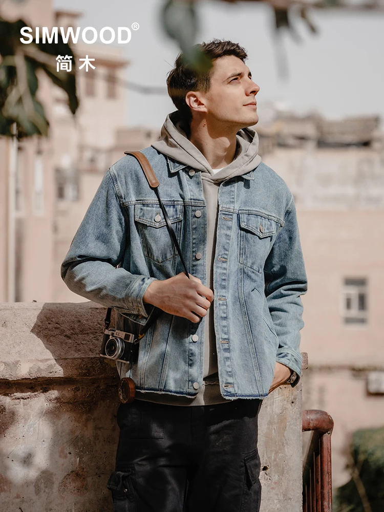 SIMWOOD 2024 Autumn Winter New Oversize Denim Jackets 13oz 100% Cotton Fabric Raw Hem Denim Coats
SIMWOOD 2024 Autumn Winter New Oversize Denim Jackets 13oz 100% Cotton Fabric Raw Hem Denim Coats