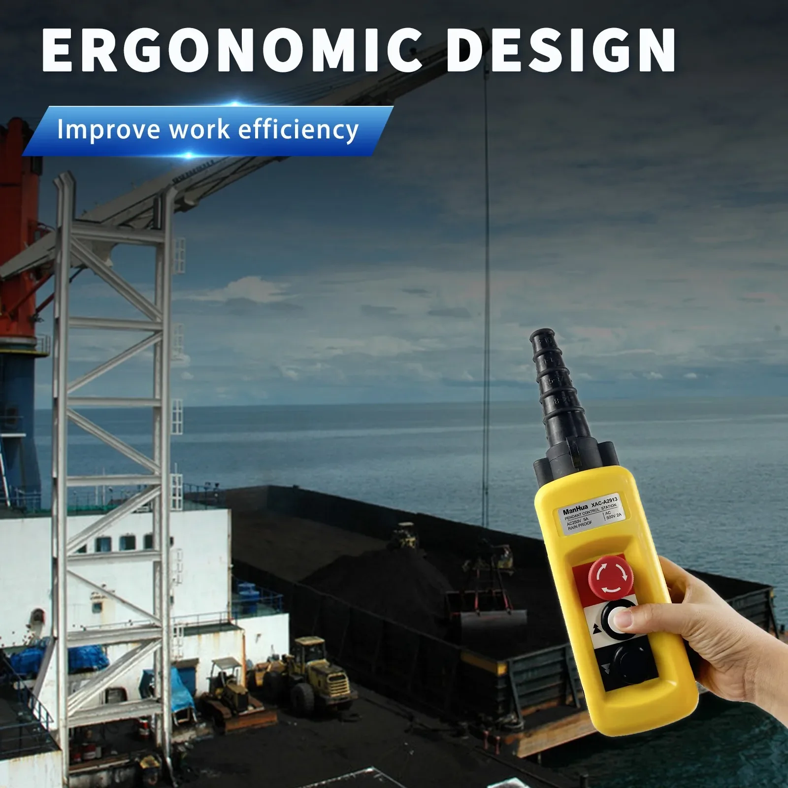 ManHua n Hoist Push Button Switch Rainproof Crane UP-DOWN Button Switch Crane Pendant Control Statio with Rubber Cable Barrel
ManHua n Hoist Push Button Switch Rainproof Crane UP-DOWN Button Switch Crane Pendant Control Statio with Rubber Cable Barrel