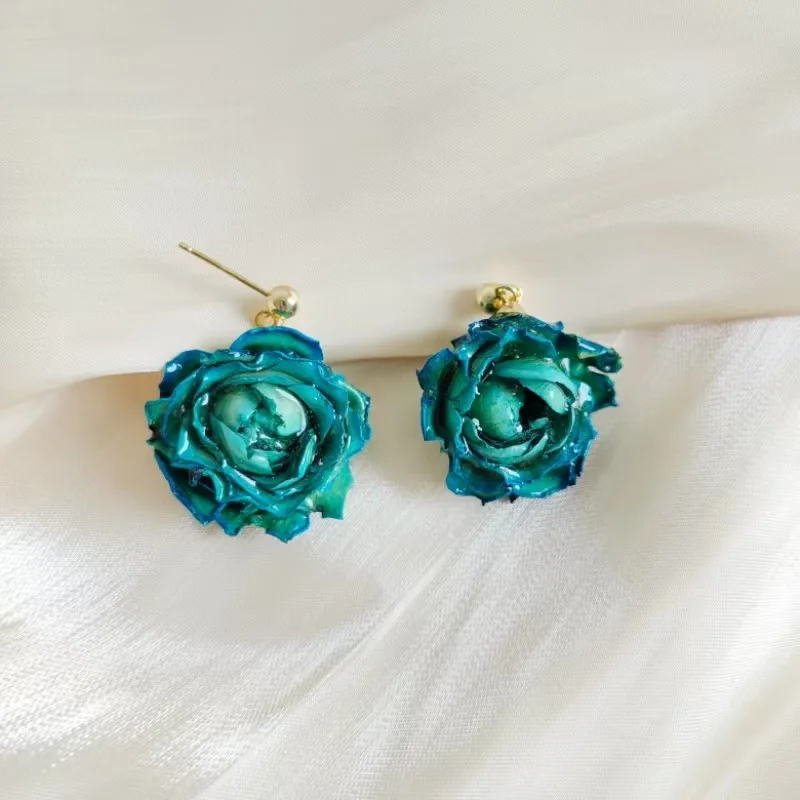 Elegant Natural Rose Flower Earrings Unique Immortal Dried Rose Earrings Handmaking Epoxy Resin Rose Drop Earrings Wholesale
Elegant Natural Rose Flower Earrings Unique Immortal Dried Rose Earrings Handmaking Epoxy Resin Rose Drop Earrings Wholesale