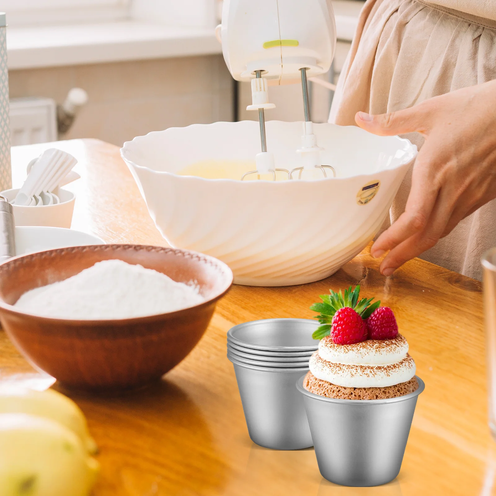 8Pcs Cake Molds Baking Pudding Moulds Cupcake Mold for Muffins Desserts Aluminum Alloy Baking Supplies Non-Stick Reusable
8Pcs Cake Molds Baking Pudding Moulds Cupcake Mold for Muffins Desserts Aluminum Alloy Baking Supplies Non-Stick Reusable