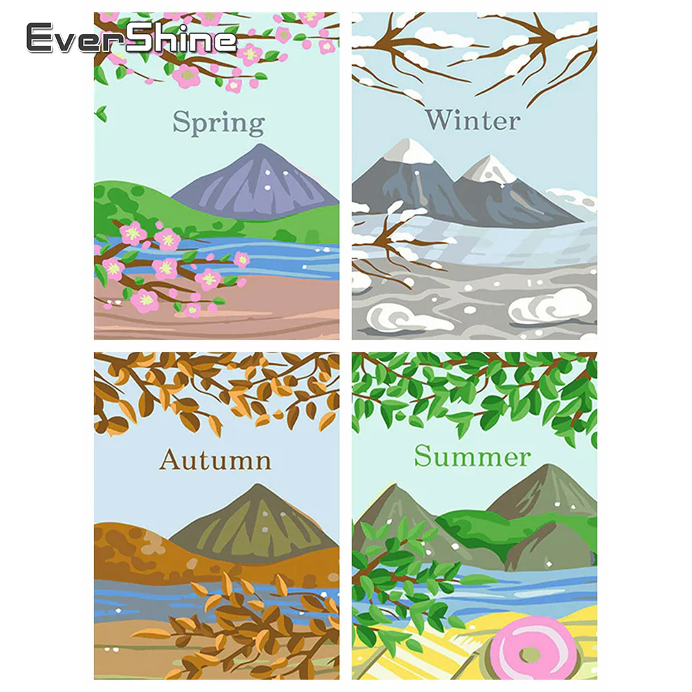 Evershine 4 шт. картина по номерам горные сезоны пейзажные картины по номерам наборы холстов река DIY без рамки уникальный подарок
Evershine 4 шт. картина по номерам горные сезоны пейзажные картины по номерам наборы холстов река DIY без рамки уникальный подарок