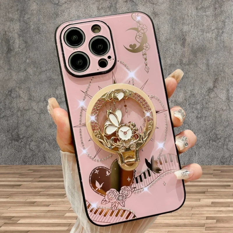 Glittering diamond rabbit pattern holder magnetic phone case for iPhone 16 15 14 13 Pro Max fine hole magsafe charging hard case
Glittering diamond rabbit pattern holder magnetic phone case for iPhone 16 15 14 13 Pro Max fine hole magsafe charging hard case