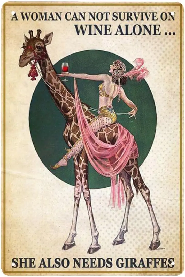 Aluminium Metal Tin Sign Funny A Woman Can Not Survive On Wine Alone She Also Needs Giraffes Home Decor For Living Room,Kitchen,
Aluminium Metal Tin Sign Funny A Woman Can Not Survive On Wine Alone She Also Needs Giraffes Home Decor For Living Room,Kitchen,