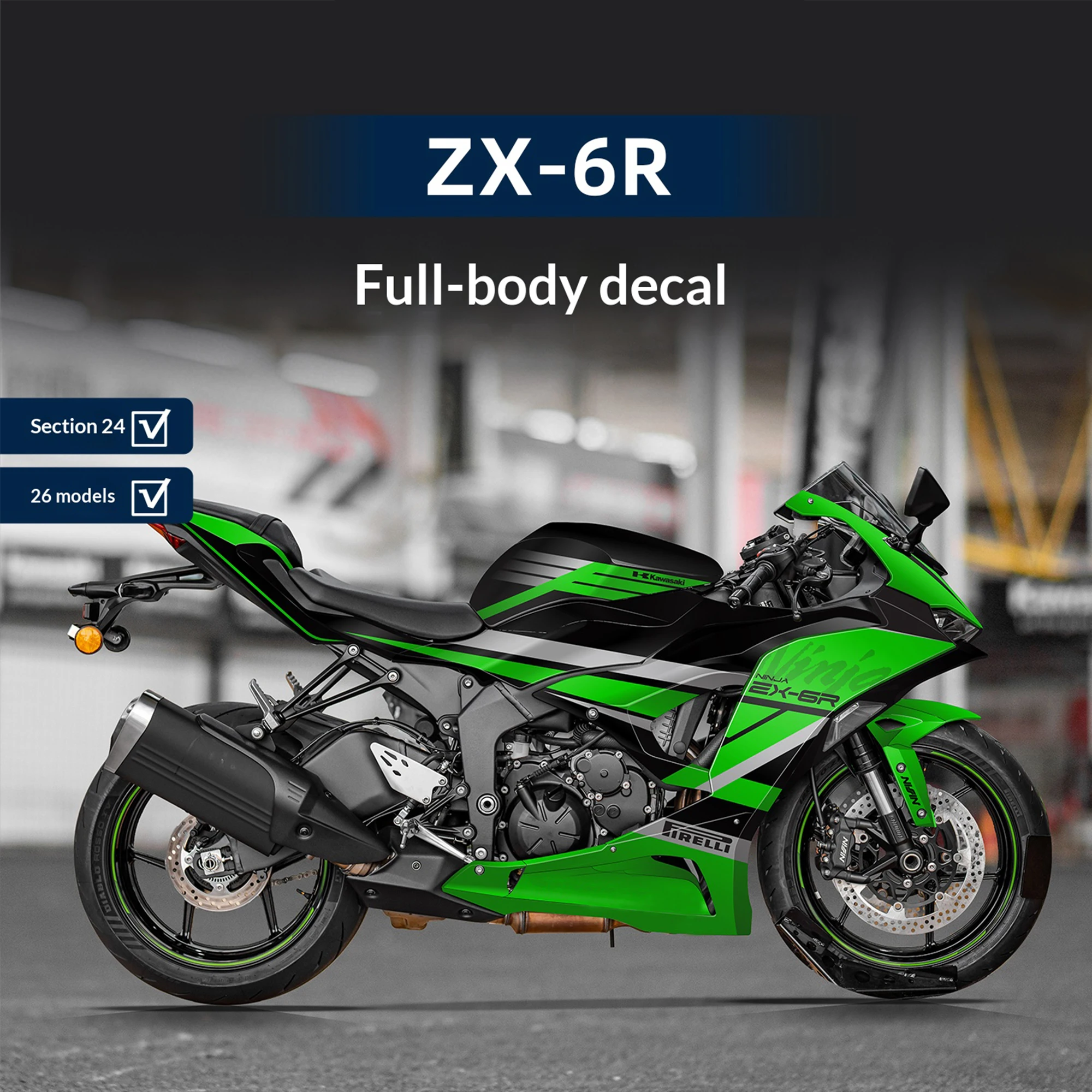Compatible With Kawasaki Ninja ZX6R 2024 2026 Motorcycle Full Body Graphics Stickers Waterproof No Glue Residue Decals
Compatible With Kawasaki Ninja ZX6R 2024 2026 Motorcycle Full Body Graphics Stickers Waterproof No Glue Residue Decals