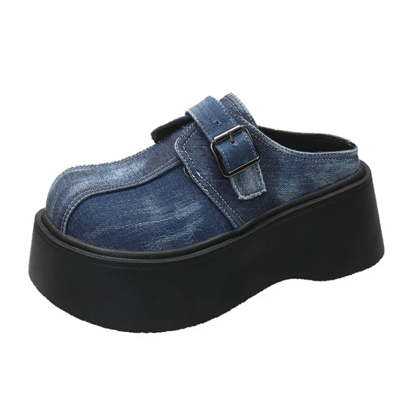 7.5cm Denim Platform Wedge Ladies Slippers Lace Up Chunky Sneaker Casual Comfy High Brand Breathable Spring Summer Bao Toe Shoes
7.5cm Denim Platform Wedge Ladies Slippers Lace Up Chunky Sneaker Casual Comfy High Brand Breathable Spring Summer Bao Toe Shoes