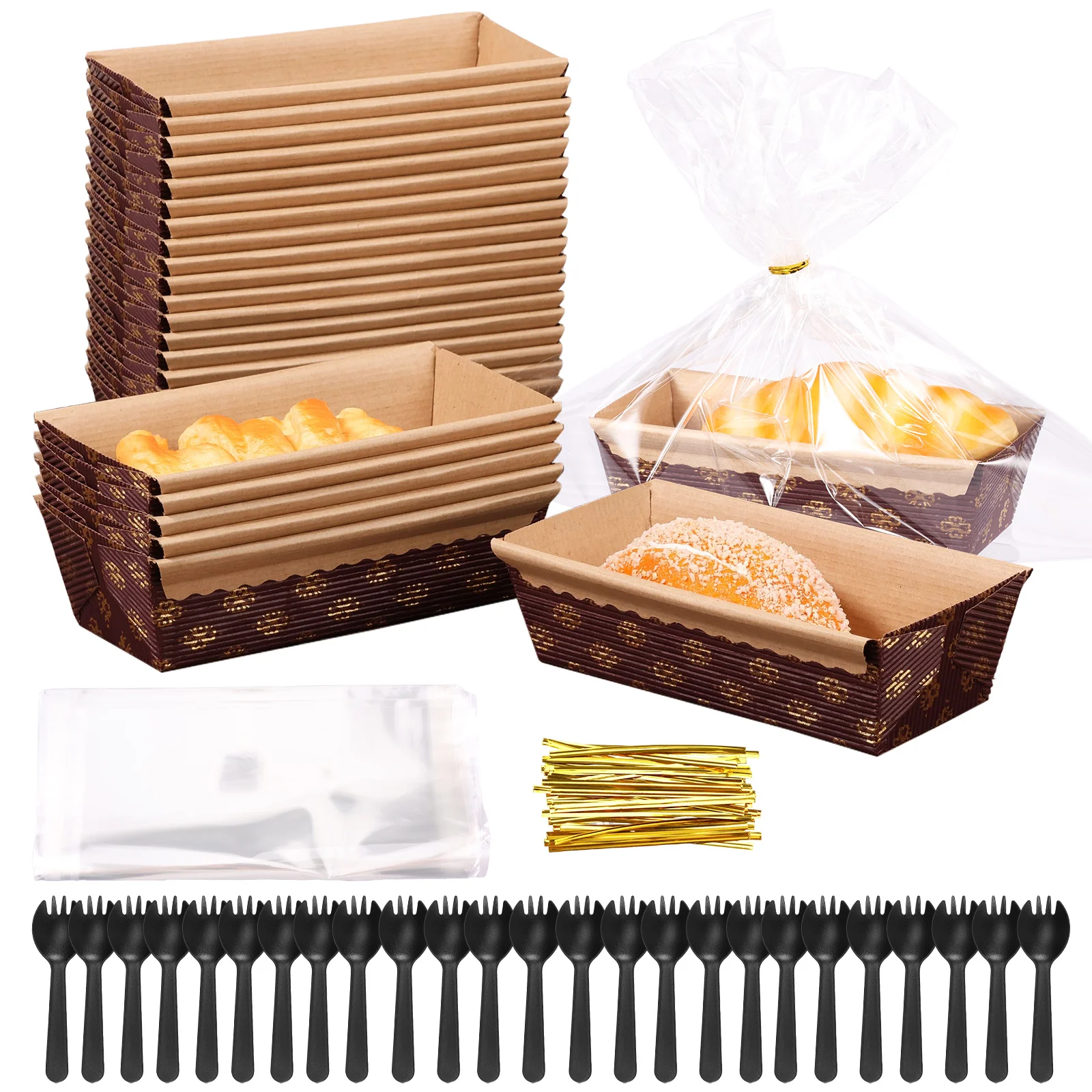 100pcs Baking Pans Paper Pan Loaf Bread Mold Toast Disposable Cake Food Containers Liner Bread Pan Supplies with Bags for Bakery
100pcs Baking Pans Paper Pan Loaf Bread Mold Toast Disposable Cake Food Containers Liner Bread Pan Supplies with Bags for Bakery