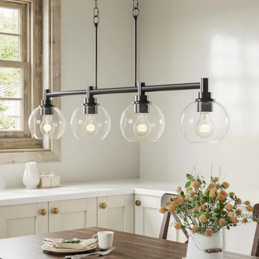 Dining Room Light Fixture Over Table Kitchen Island Lighting with Round Glass Shades and Adjustable Hanging Heights Linear Chan
Dining Room Light Fixture Over Table Kitchen Island Lighting with Round Glass Shades and Adjustable Hanging Heights Linear Chan