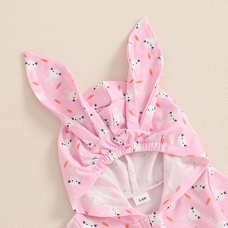 Adorable Toddler Easter with Cute Bunny Ear Hood and Easter Egg Print - Long Sleeve Baby Romper for Spring Festivities
Adorable Toddler Easter with Cute Bunny Ear Hood and Easter Egg Print - Long Sleeve Baby Romper for Spring Festivities