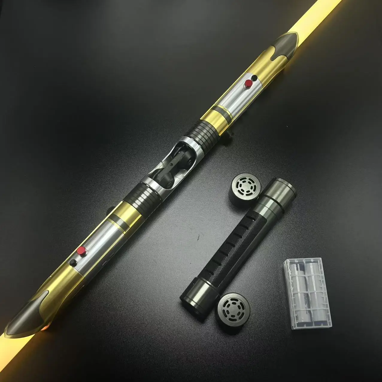 Двуглавый световой меч Temple Guard Proffie2.2 чувствительный к прикосновению, качели гладко, текстура металла, двусторонний дуэль, R 
Двуглавый световой меч Temple Guard Proffie2.2 чувствительный к прикосновению, качели гладко, текстура металла, двусторонний дуэль, R