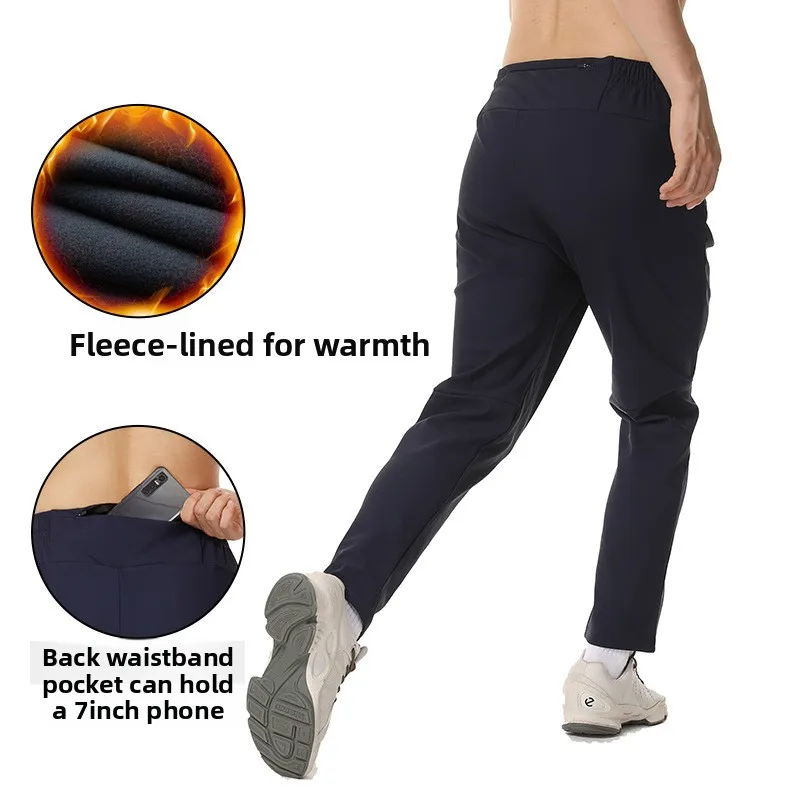Мужские осенне-зимние брюки для бега на флисовой подкладке, водоотталкивающие уличные брюки с карманом для телефона для тренировок по бегу
Мужские осенне-зимние брюки для бега на флисовой подкладке, водоотталкивающие уличные брюки с карманом для телефона для тренировок по бегу